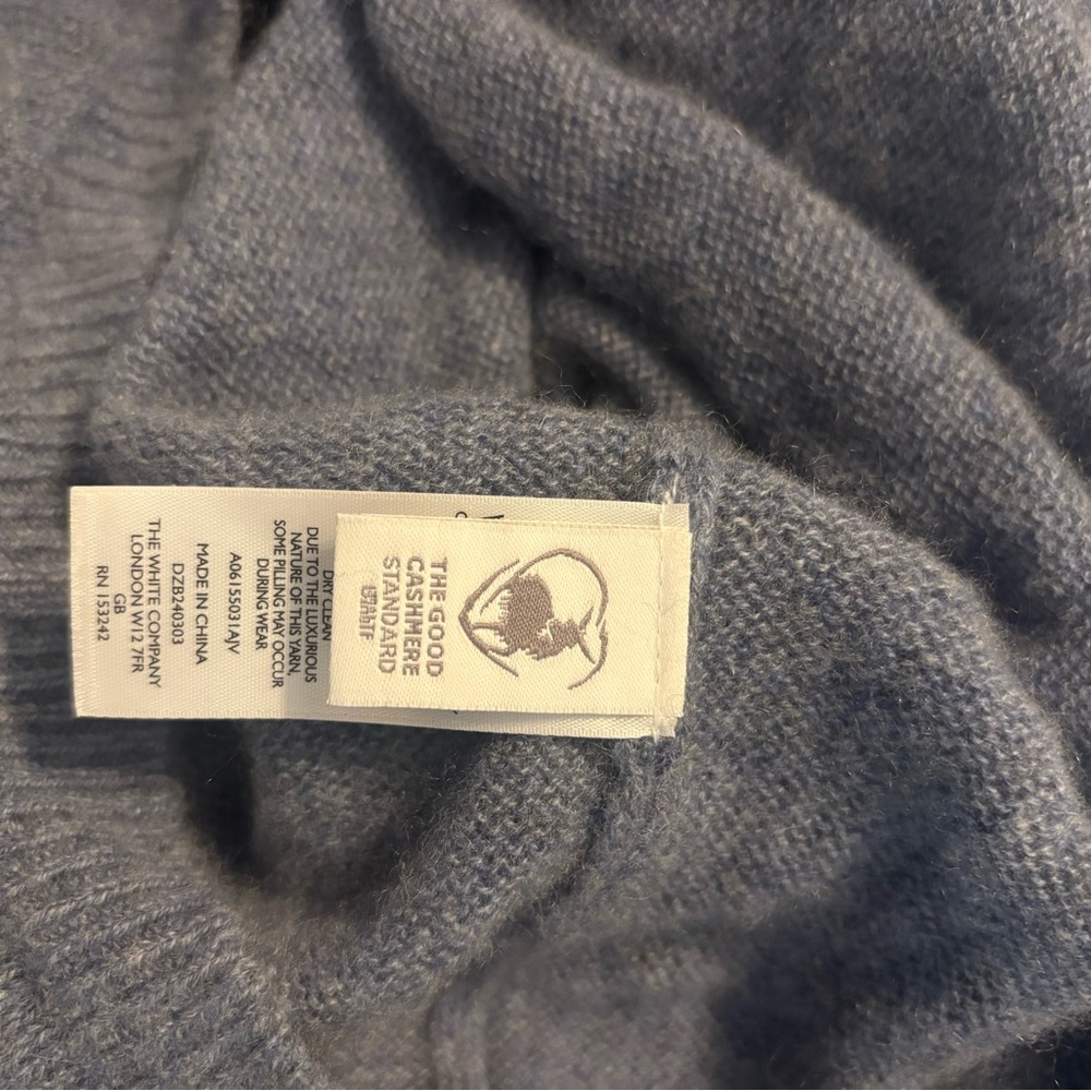 The White Company Soft Blue Crew Neck Sweater